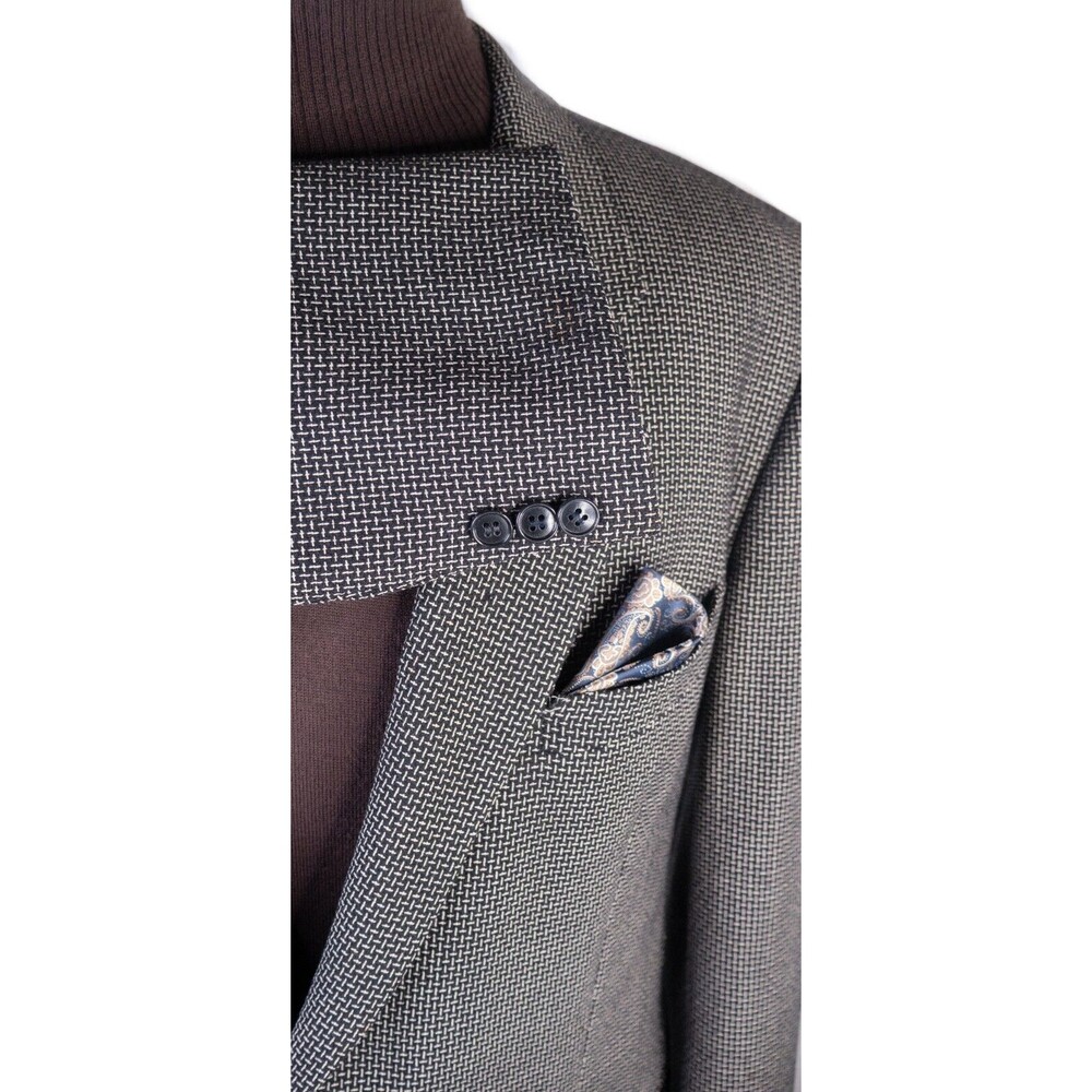 MANI Vintage Sport Coat Jacket Blazer Men Size 42R Textured Two Button WOOL - Picture 7 of 16